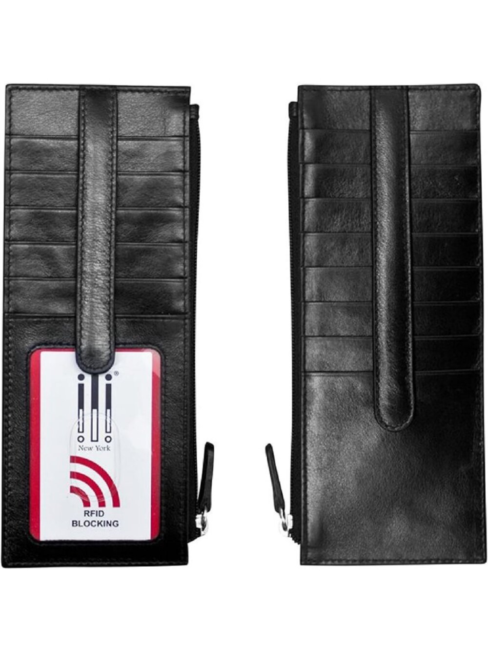 Slim Black RFID Blocking Double-Sided Wallet | Stylish & Functional Accessory